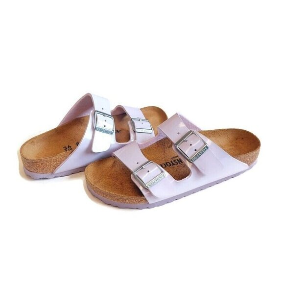 Birkenstock Arizona Birko-Flor Sandals Womens Size 5 - 5.5 NARROW Fit Purple Fog - Picture 9 of 9